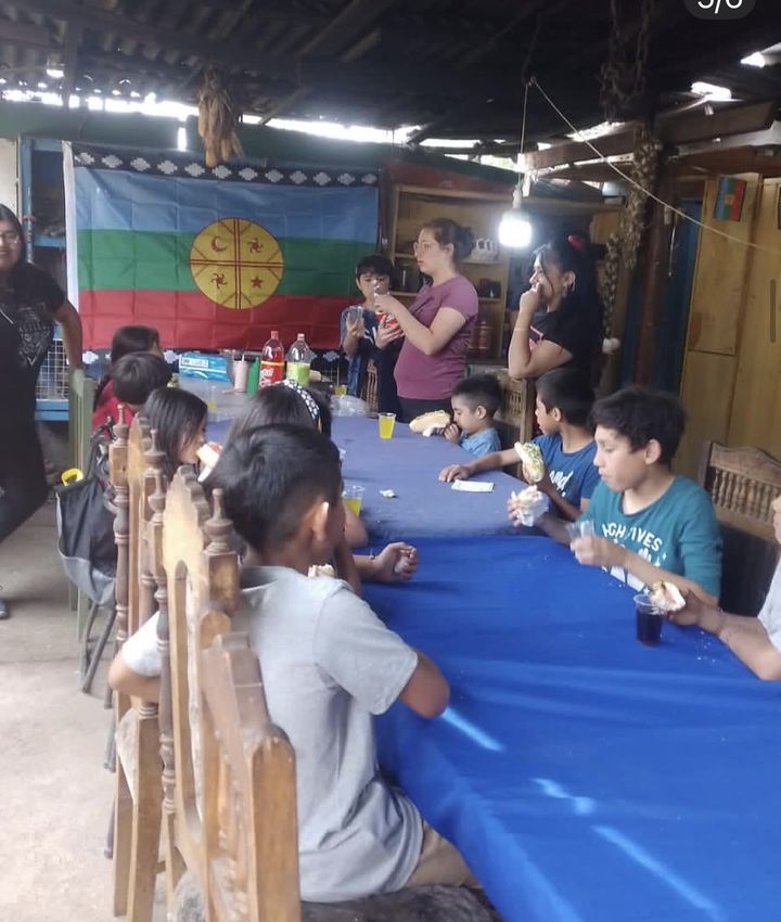 Fiesta de Navidad para una comunidad mapuche con unos 50 niños: pequeños regalos y golosinas de la fundación. ¡Gracias a todos los que nos ayudan a ayudar!