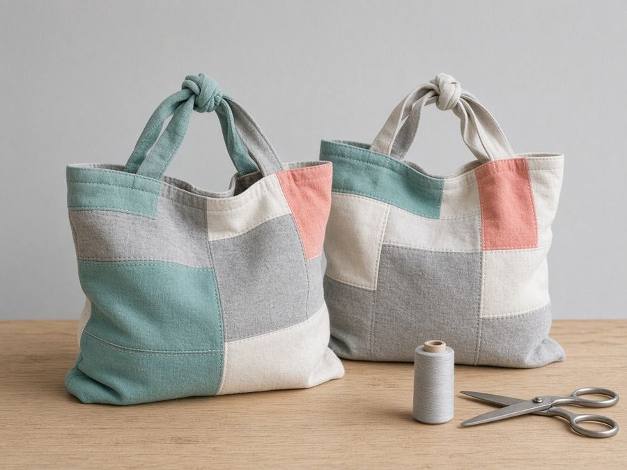 Bolsos hechos a mano de poleras recicladas