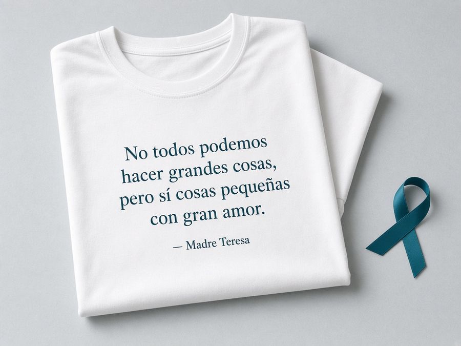 Polera con frase solidaria