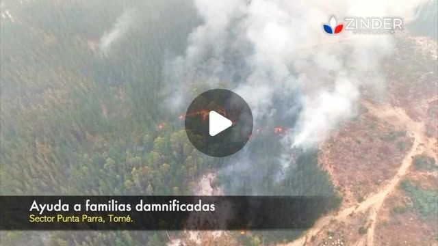 Viaje humanitario al sur de Chile, a la zona de incendios: ropa, loza y ropa de cama para las familias afectadas, que recibió la Cruz Roja de Tomé. Video de dron: @kamilo_soto_drone.